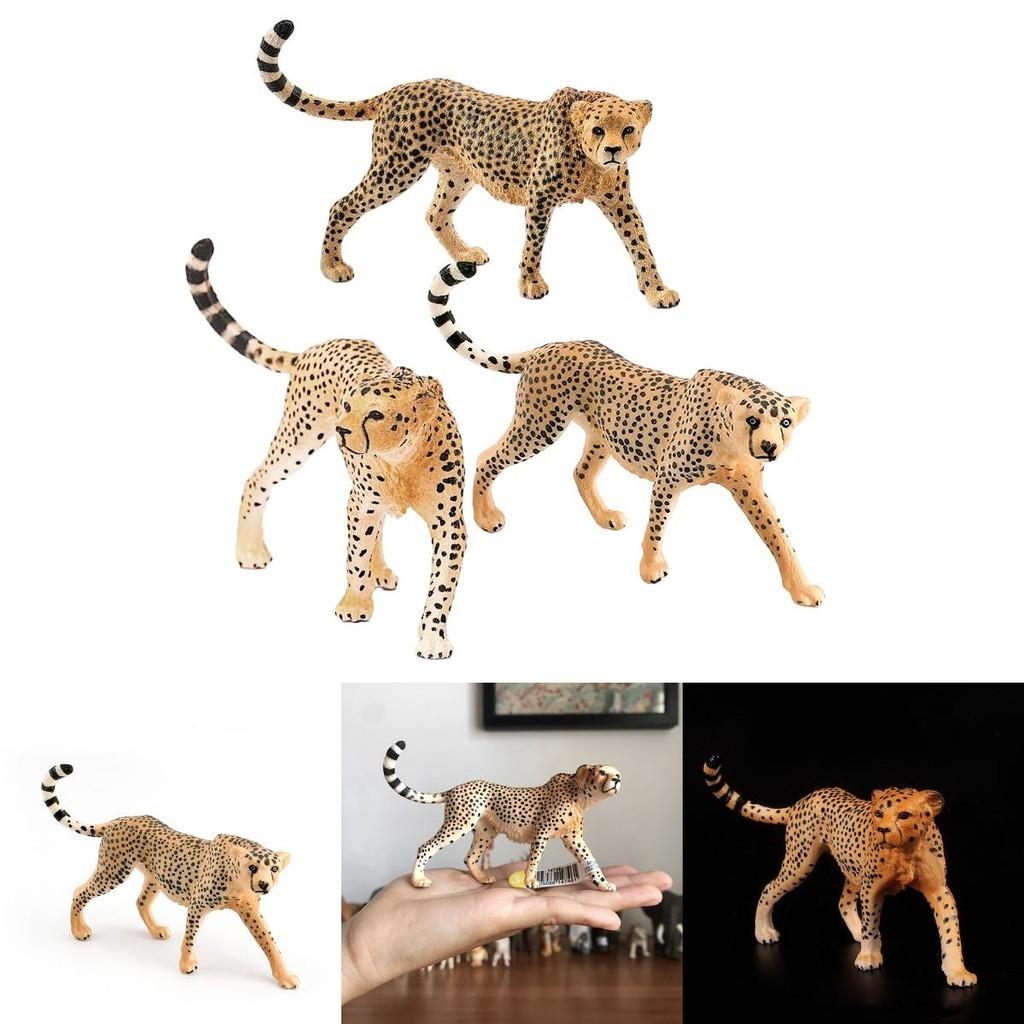 Statue Réaliste Faune Tête de Guépard Vers le Haut Léopard Nébuleux Léopard Africain Léopard Indien Collection Jouet 10*2.5*6.5cm)