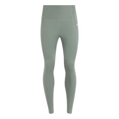 adidas Optime Essentials Power Logo Tight Comfortable Quick-Dry Three-Quarter Sports Pants Women Pants Silver Gray Green KA8590