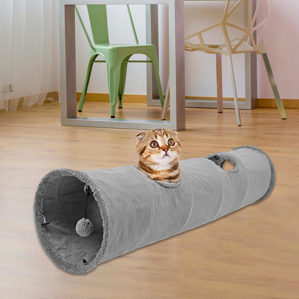 fleece cat tunnel