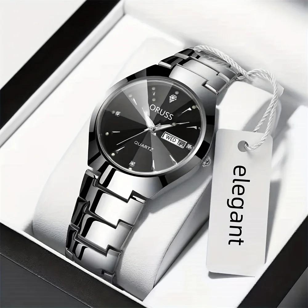 2 Stück Paare Zifferblatt Quarz Uhr Business Mode Analog Kalender Armbanduhr Valentinstagsgeschenk Für Männer Frauen Datumsanzeige Uhr