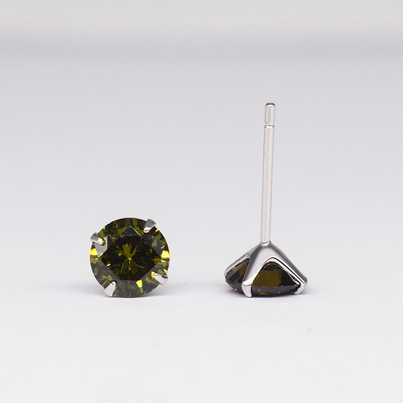 925 Sterling Silver Zircon Birthstone Earrings for Women – Simple Crystal Design