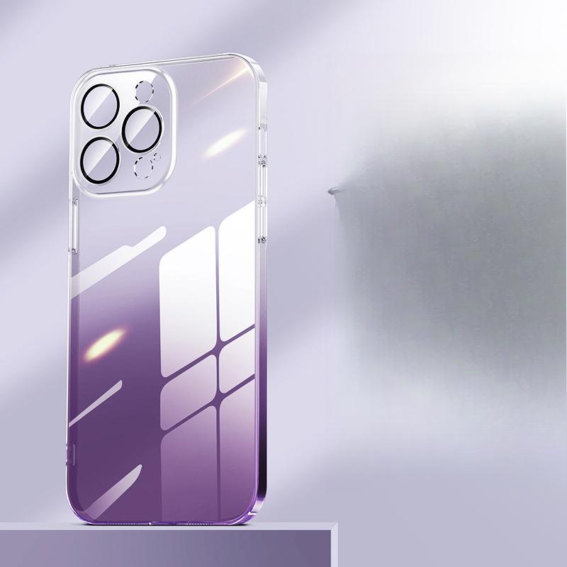 Suitable for IPhone15 Ultra-thin Phone Case Gradient, Apple 14proMax Anti-drop 13 Full Lens Film Protective Case