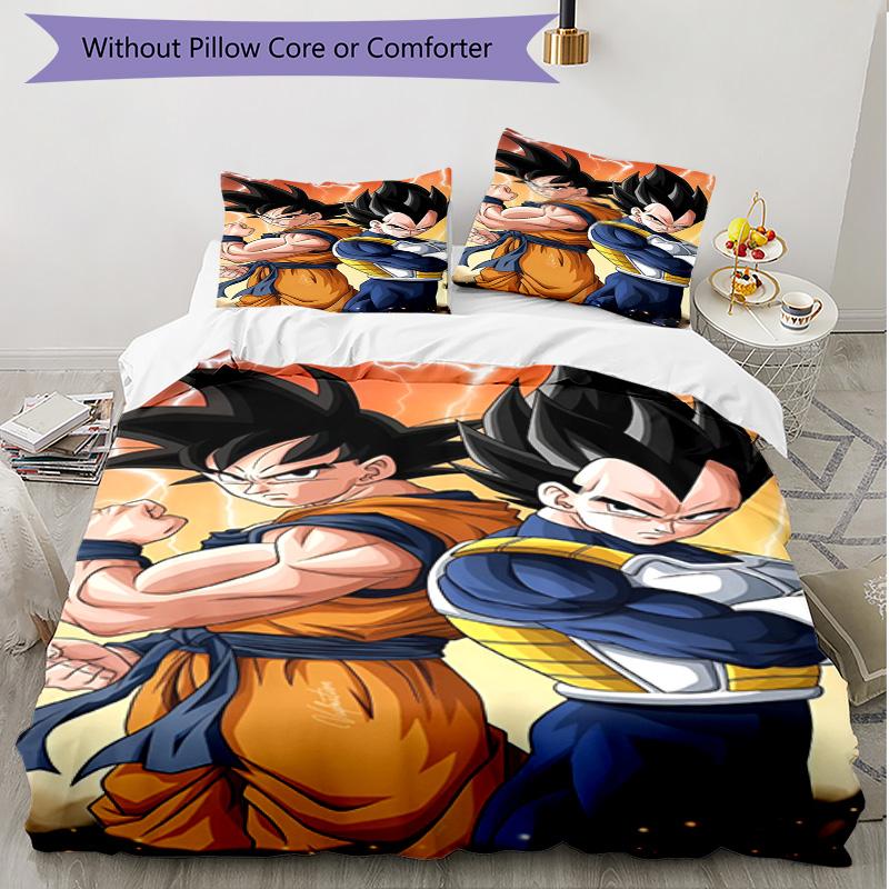 3pcs Duvet Cover Set (1*Duvet Cover + 2*Pillowcase, Without Core), DRAGON BALL Print Soft All‑Season Bedding Set, Home Bedroom Decor Gift