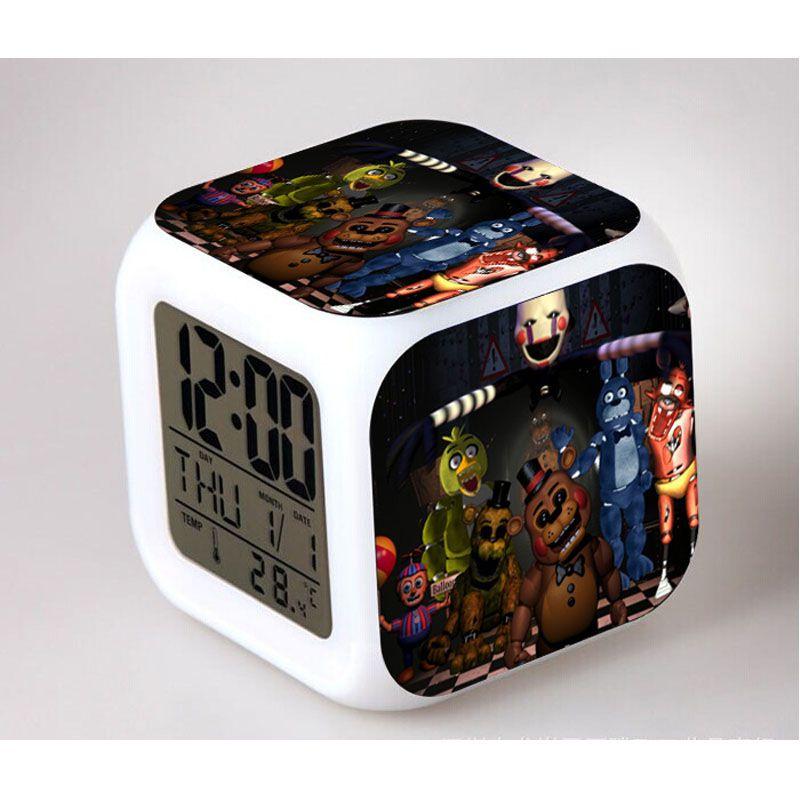 Bear Multifunction Fnaf 7color Digital Alarm Clock Led Watch Alarm Cube Clock