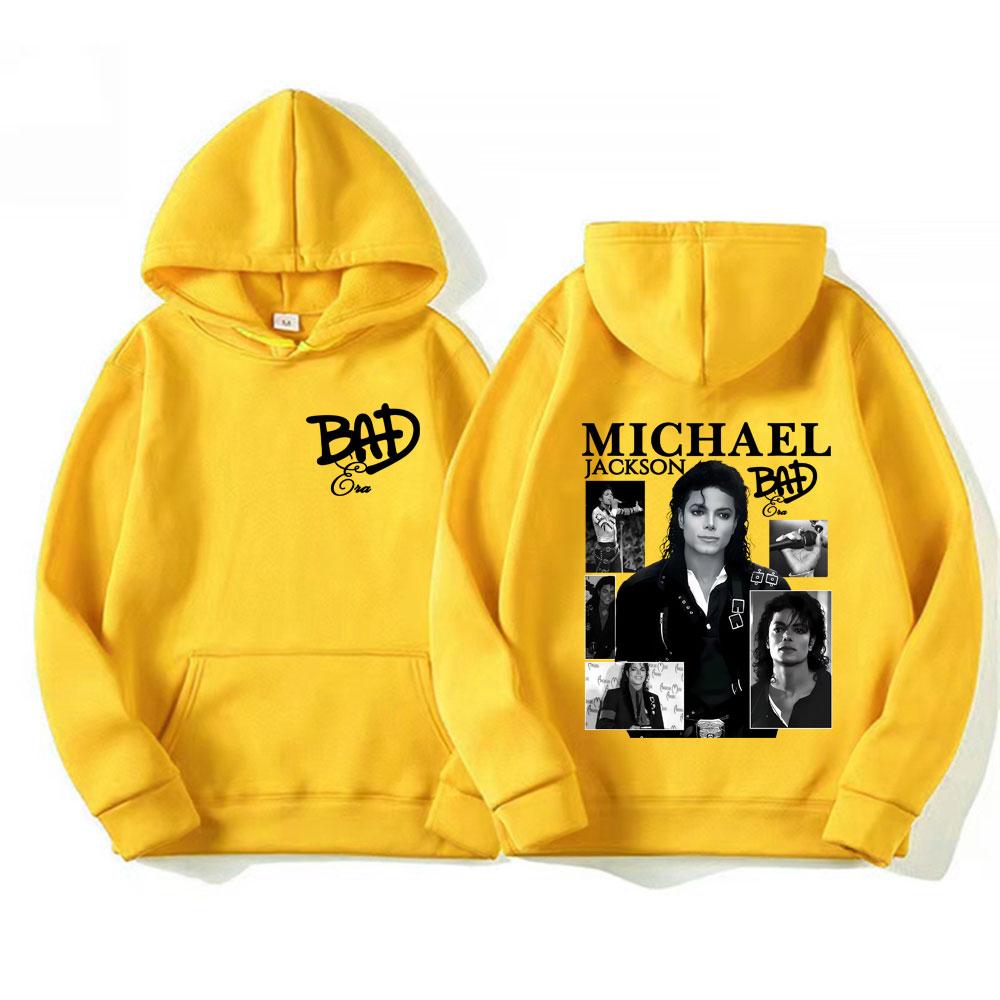 King of Pop Michael Jackson Bad Era Album Graphic Hoodies Men Women Vintage Hot Sale Hoodie Oversized Sweatshirts