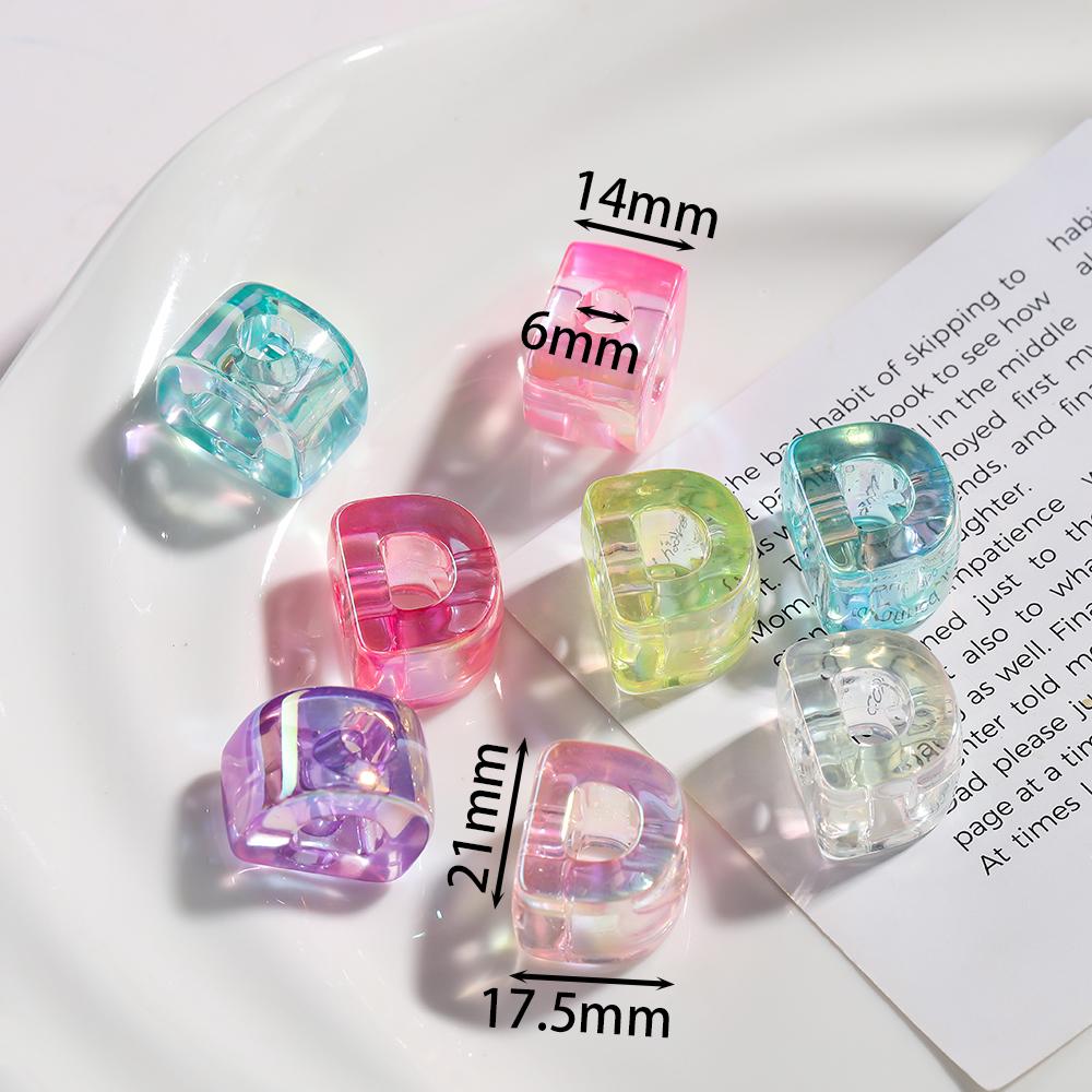 5pcs Transparent Acrylic Letter Beads Random Mixed A-Z Alphabet Spacer Beads for DIY Bracelet Necklace Jewelry Making Findings