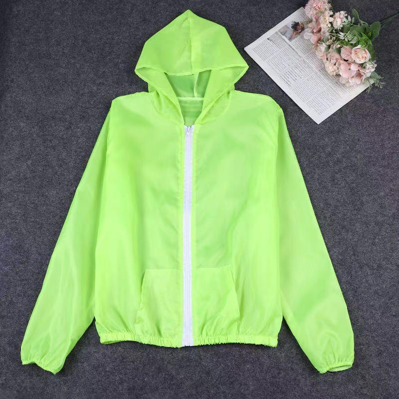 Yaz Buz Ipek Güneş Koruyucu Giyim kadın Düz Renk Ultra-ince Nefes Çabuk kuruyan Açık erkek Su Geçirmez Kapüşonlu Ceket