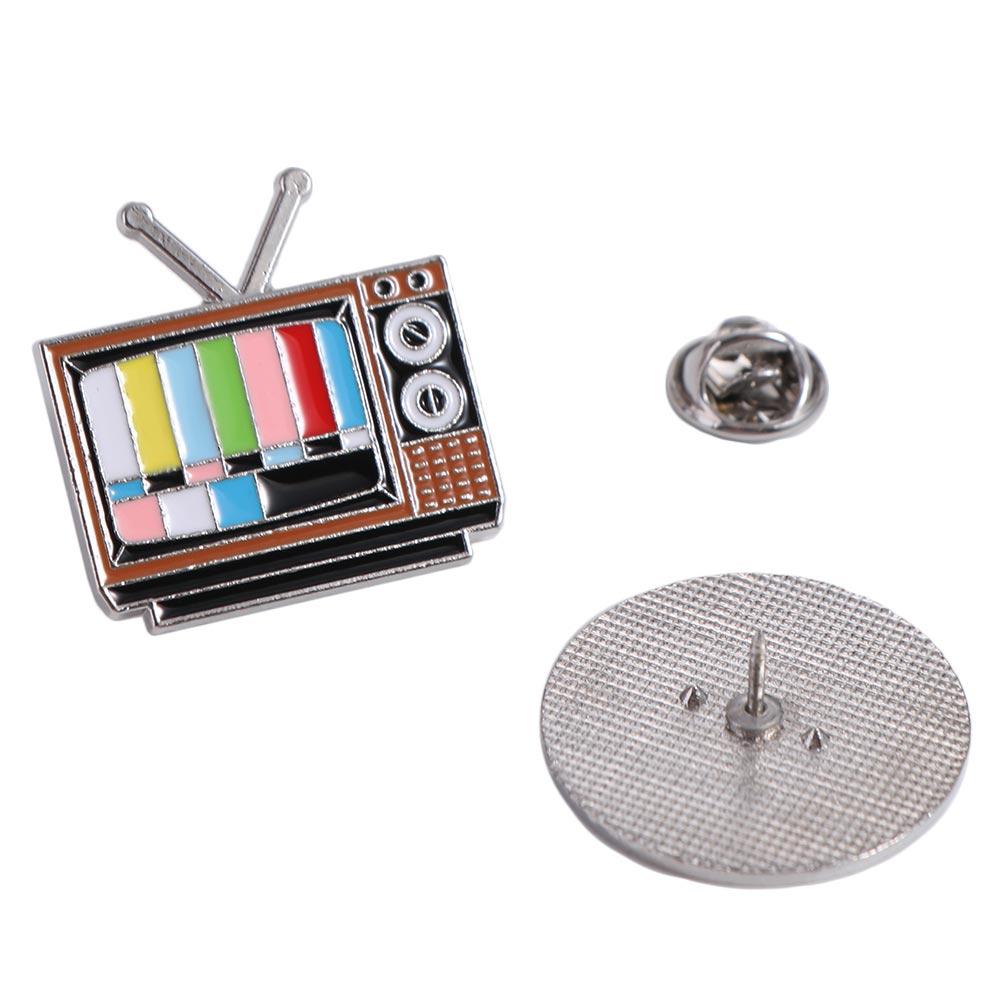 Retro Vintage TV Pin Snowflake Screen Television Brooches Brooch Lapel Antenna TV Pins  Friends