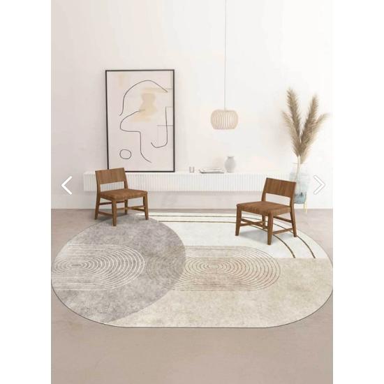 

Цифровой нескользящий моющийся норковый кремовый бежевый овальный ковер для гостиной, кухонный ковер, ковер для прихожей, напольный коврик 40*60 cm