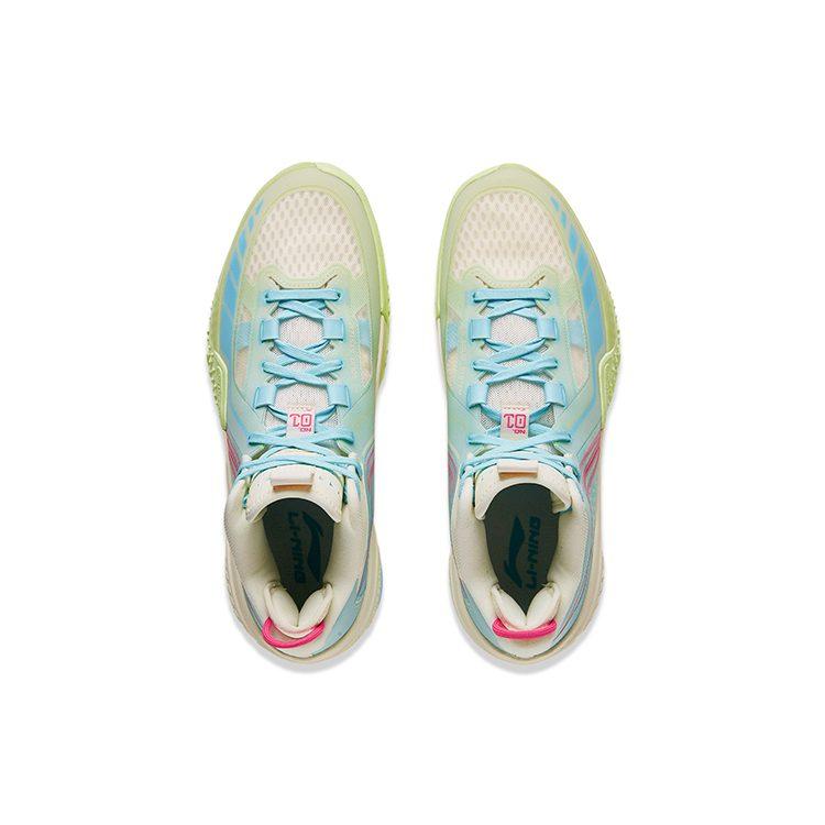 Li Ning Jie Ao Basketball Shoes Men's Mid Top Ecru ABFT035-2