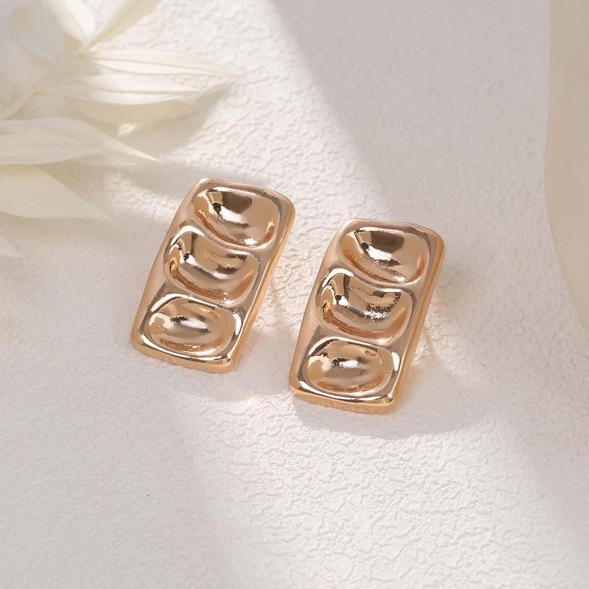 

Необычные золотые геометрические серьги женские, модные, чувственные, темпераментные, дорожные, блестящие металлические серьги-гвоздики