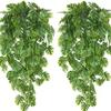 Nordic Style High Simulation Turtle Leaf & Bamboo Vine Hanging Basket for Indoor Ceiling Decor