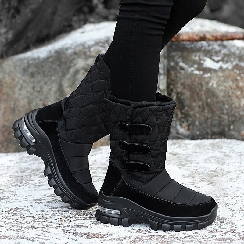 Women's Boots Anti-slip Waterproof Winter Snow Boots Outdoor Thick Bottom Winter Shoes Thick Plush Medium Boots Platform Boots