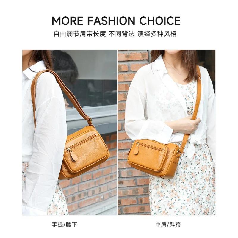 Women's Full-Grain Leather Underarm Crossbody Bag – Lightweight Versatile Mini Purse Multi-Color for Work Office Party & Travel