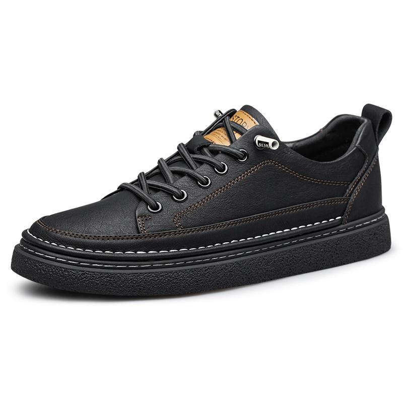 

Модные новые дизайнерские мужские кроссовки, стильная легкая повседневная обувь, дышащая мужская школьная обувь, британский стиль, кожаные туфли для скейтбординга, туфли-оксфорды 44 чёрный