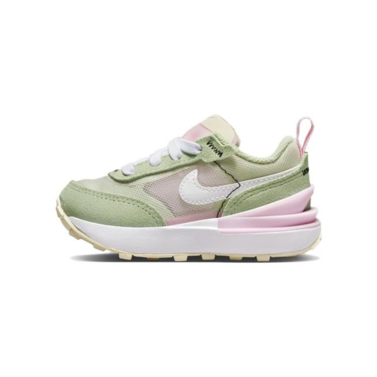 (TD) Nike Waffle One Athleisure Casual Sports Shoe Green Pink Baby DC0479-602 EU 22