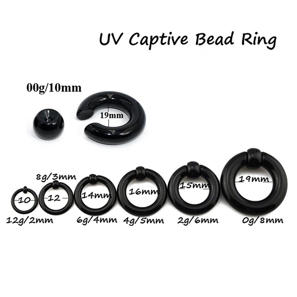 1Pair Acrylic BCR Big Large Size Giant Captive Bead Ring Ear Tunnel Plug Expander Guauge Male Nose Ring Piercing Body Jewelry