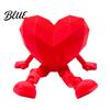 Poseable Rose Model Heart Ornament 3D Printed Red Pen Holder with Movable Joints