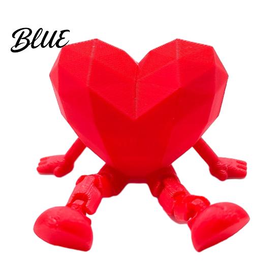 Poseable Rose Model Heart Ornament 3D Printed Red Pen Holder with Movable Joints