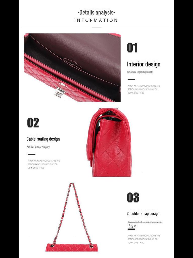 Sheepskin Rhombus Chain Shoulder Bag - 2025 Autumn/Winter Commuter, All-Match, Small Square High-End Ladies' Messenger Bag