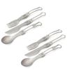 Outdoor Camping Tableware Ti Folding Spoon Fork and Knife Set for Outdoor Climbing Hiking Adventure