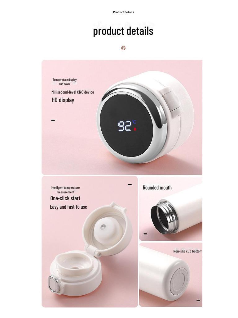 Smarte Edelstahl-Thermoskanne mit Temperaturanzeige - Anpassbare modische Geschenk-Tasse