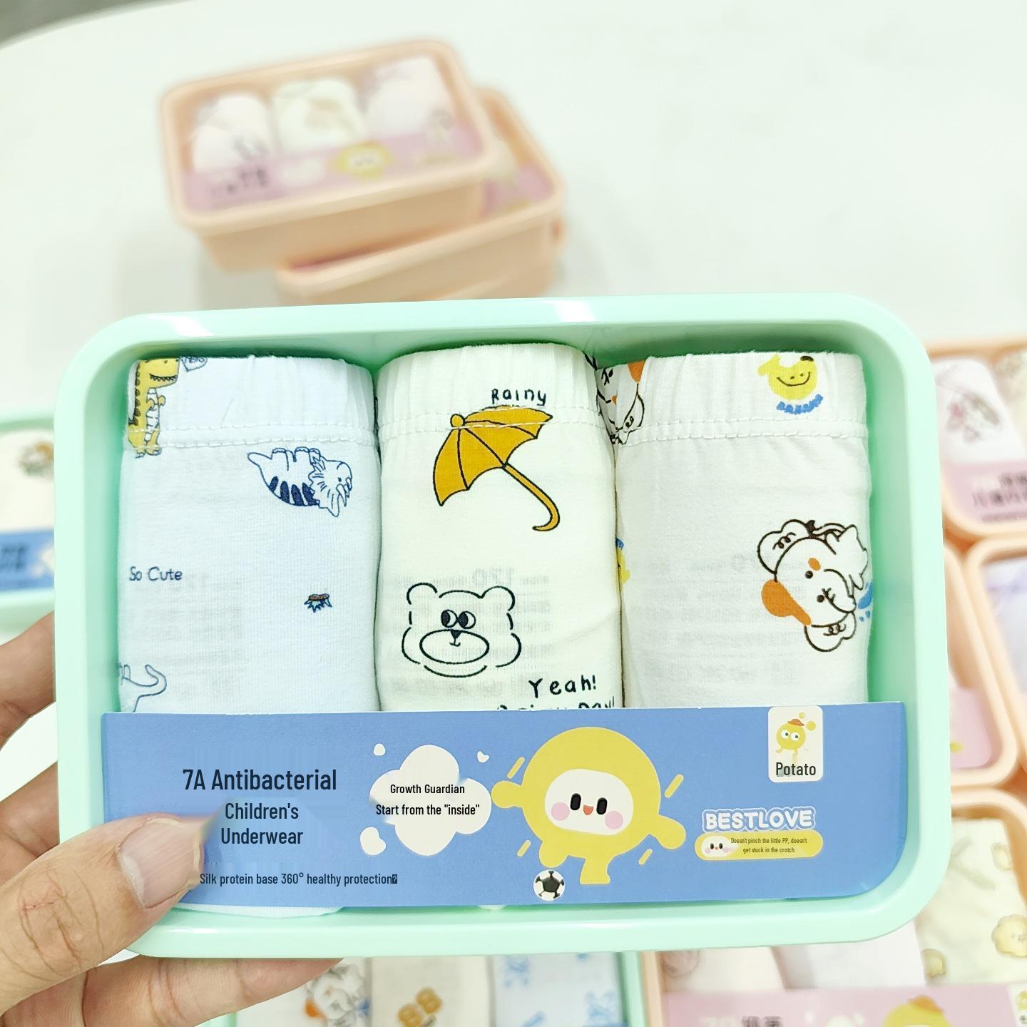 

High-Quality Pure Cotton Boxer Briefs for Kids: Comfortable, No-Pinch Fit, Antibacterial, Available in Small & Medium for Boys & Girls. Size 120 (30-40 lbs)