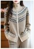 Women's Fair Isle Wool Cardigan: Age-Reducing Thick Knit Sweater Coat for 2025 Autumn/Winter