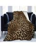 Leopard Print Flannel Throw Blankets Super Soft Warm Plush Fluffy Lightweight Cozy Fuzzy Fleece Blankets For Teens
