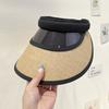 Summer Sun Protection UV Hollow Top Straw Hat for Women's Travel and Vacation Big Edge Sunshade Sun Hat