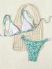 Zweiteiliger Bikini mit doppeltem Träger und Print, niedrige Taille, sexy, modisch für den Sommerurlaub