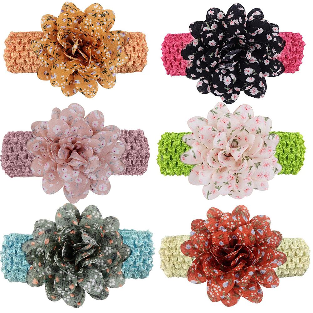 30/50pcs Small Middle Large Dog Bowties Pet Dog Chiffon Flowers Bowtie with Elastic Band Collar Girl Boy Dog Grooming Product