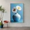 Classic Simple Still Life Blue Vase Flowers Arrangement Poster Canvas Painting Printing Art Pictures Home Room Wall Decor Gift