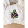 David'S Dinosaur Monster Truck Adventure Sweatshirt for Girls Features A Crew Neck Design, Perfect for Autumn and Winter.