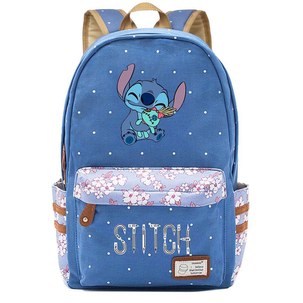 Lilo Stitch Backpack In Pink Or Blue Perfect For School Or Travel Made From High-quality Oxford Cloth