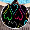 Love Heart Round Beach Towel, Microfiber Sand Resistant Beach Blanket, Soft Absorbent Quick Dry Portable Pool Towel Picnic Mat