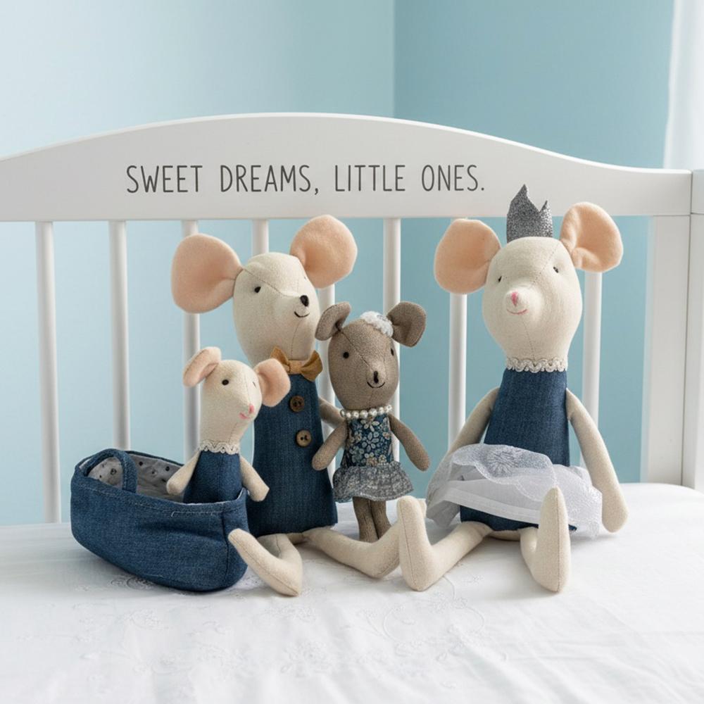 Cute stuffed animals mouse dolls family dollhouse mini plush christmas birthday gifts Little Mouse Plush dolls