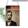2D Flat Abraham Lincoln Quote with American Flag Metal Sign Durable Aluminum Material 8*12 Inches American History Wall Art Patriotic Home Decor