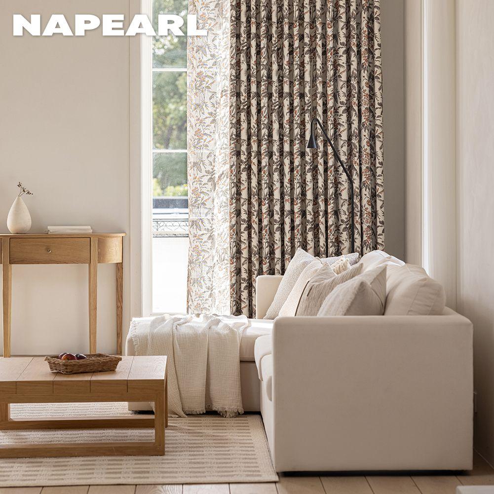 1 szt. NAPEARL Zasłony zaciemniające w stylu średniowiecznym amerykańskim z zasłonami z nadrukiem o wysokiej gęstości do sypialni, salonu, okna do dekoracji domu