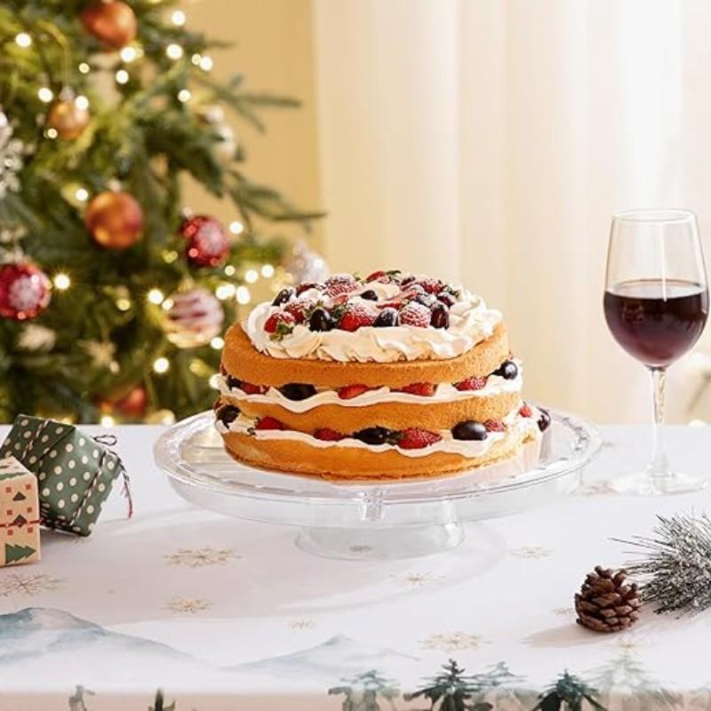 

Good-Multifunctional Serving Cookie Platter Punch Bowl, Cake Stand With Dome Cover And Cake Plate For Dessert Table Display