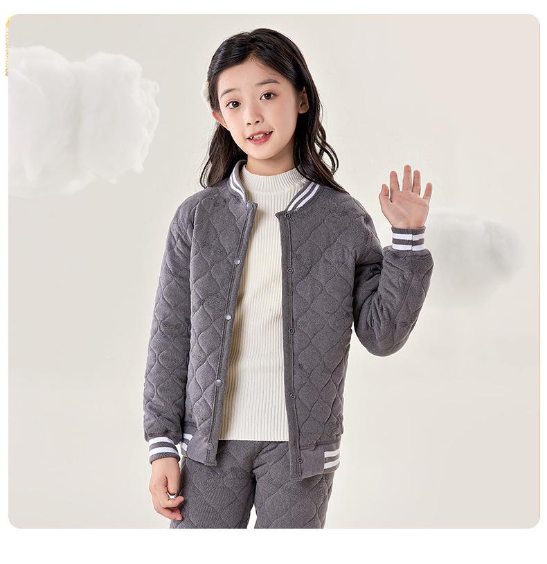 Winter-Schuluniform für Kinder: Warme gesteppte Baumwolljacke für Jungen (Sekundarstufe I und II) - Hauskleidung Top