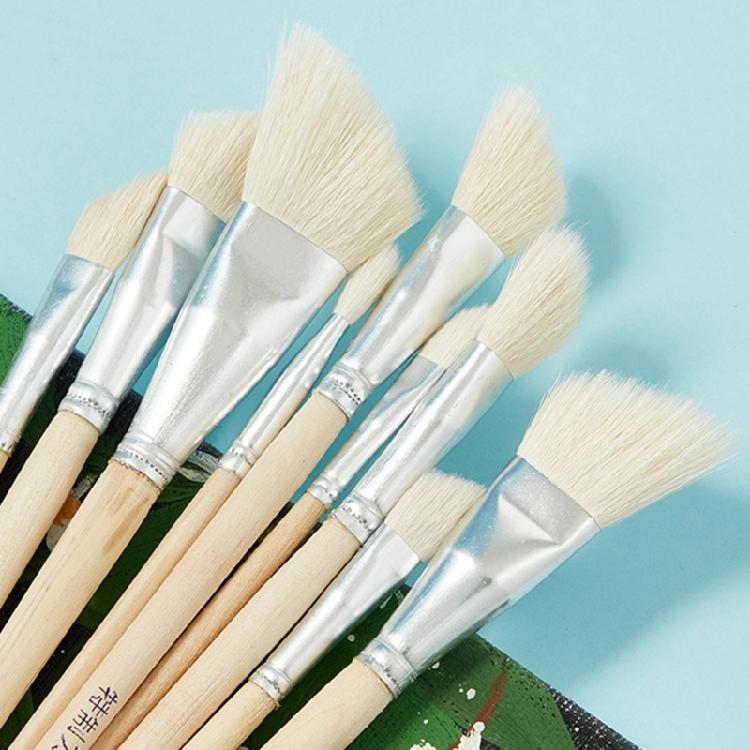 Acrylic Paint Brush Mop Brush for Blending, Goat Hair Brush Wood Handle Artist Brush for Acrylic Watercolor Oil Painting