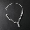 Women Bridal Unique Jewelry Set Elegant Fashionable Diamond Alloy Necklace + Earring Set