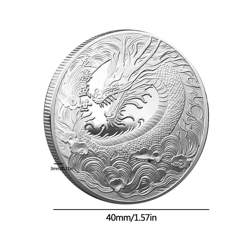 Dragon Commemorative Coin Chinese New Year Sided Collectible Commemorative Coin Exquisite Chinese Dragon Coin Gift