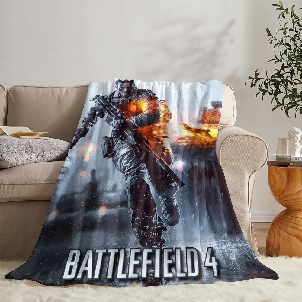 B-battlefield 6 Weiche Flanelldecke Sommerdecke Leichte Gemütliche Nickerchen-Decke für Sofa Bett Reise