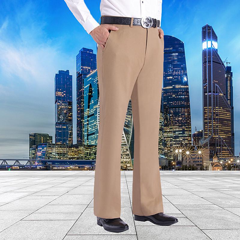 Elastic Men's Micro-Flare Non-Iron Dress Pants - Casual, Business, Straight/Wide-Leg, New 2021 Edition