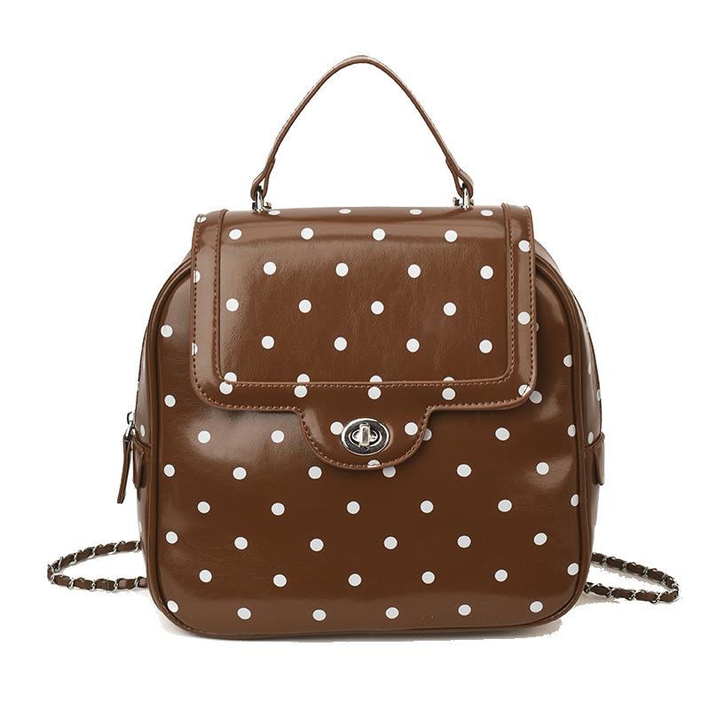 Schoolbag1011 Korean fashion portable Boston bag new niche design simple shoulder women's bag polka dot messenger bag