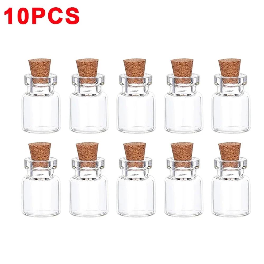 50/10Pcs Mini Clear Glass with Cork Transparent DIY Art Craft Message Bottle Empty Wishing Bottles Xmas Wedding Party Decoration