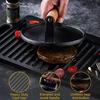 Cast Iron Grill Press Bacon Steak Sandwich Weighted Meat Press Wood Handle BBQ Grilling Accessories Kitchen Gadget Tool