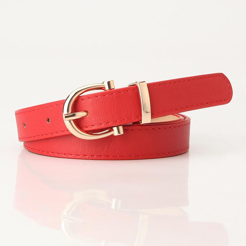 Korean Style Women's Multi-Color Leather Belt, Versatile Thin Waist Accessory for Students, Fashionable Match for Jeans and Clothing.